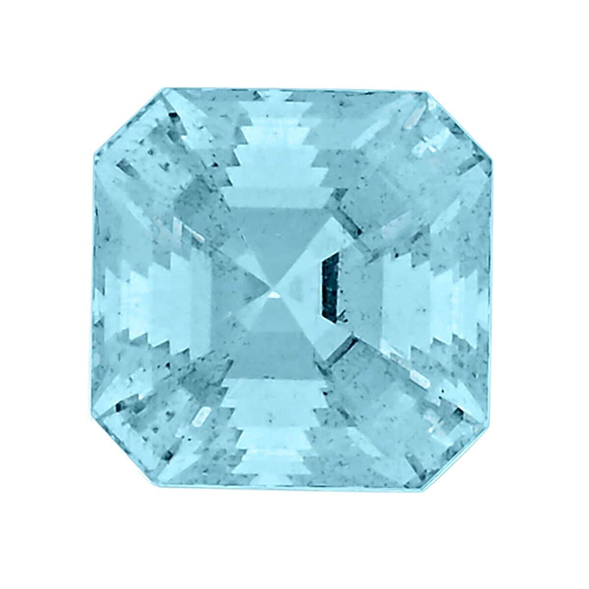 Certified &amp; Appraised 7.11 Ct. Asscher-Cut AAAA Santa Maria Aquamarine Loose Gemstone 7878102 0