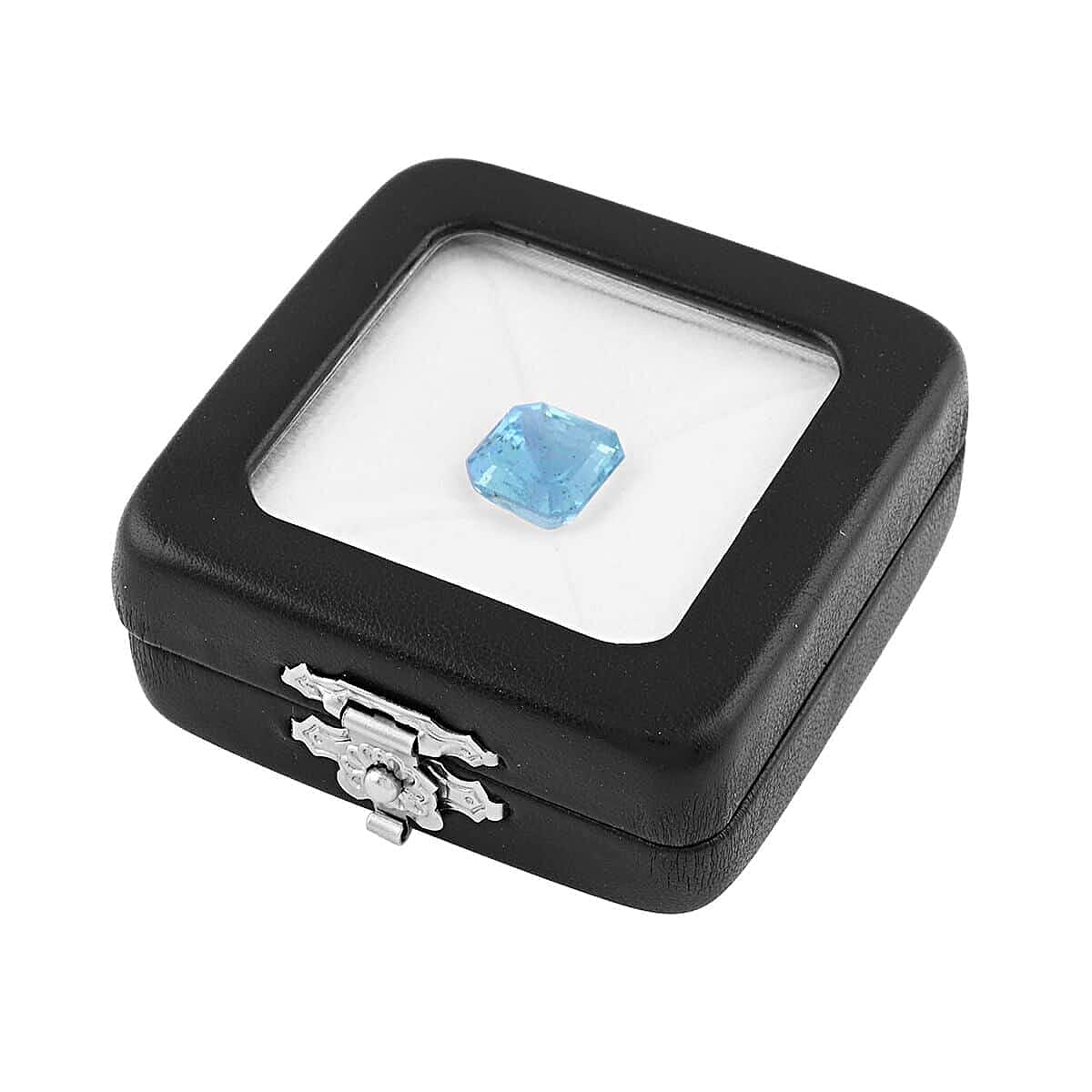 Certified &amp; Appraised 7.11 Ct. Asscher-Cut AAAA Santa Maria Aquamarine Loose Gemstone 7878102 3