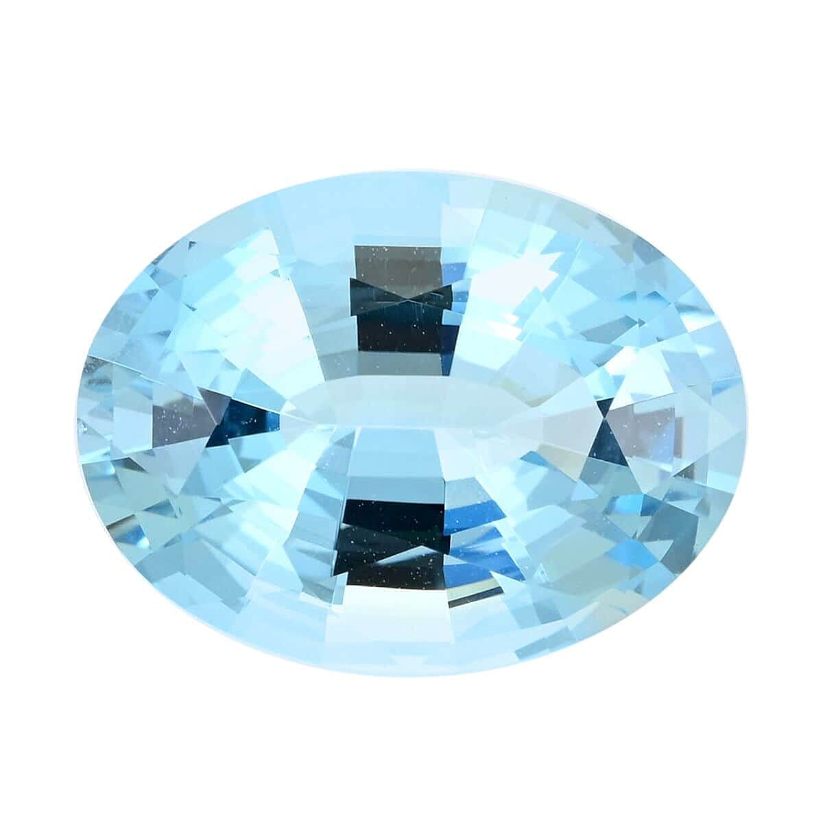 Certified &amp; Appraised 8.16 Ct. AAAA Santa Maria Aquamarine Loose Gemstone in Oval Shape 7755836 0