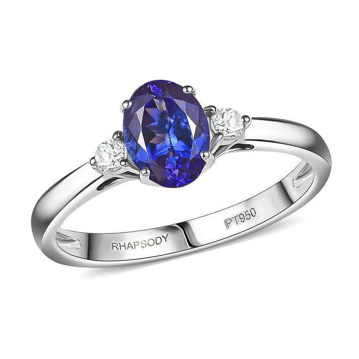 Certified &amp; Appraised RHAPSODY 950 Platinum AAAA Tanzanite, White Diamond EF, VS Solitaire Ring, 1.67  Ct. 8094935 1