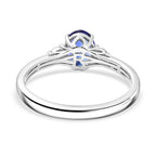 Rhapsody 950 Platinum AGI Certified AAAA Tanzanite & VS-EF White Diamond 3 Stone Ring 1.67 Ct, Platinum Wt. 3.60 Gms