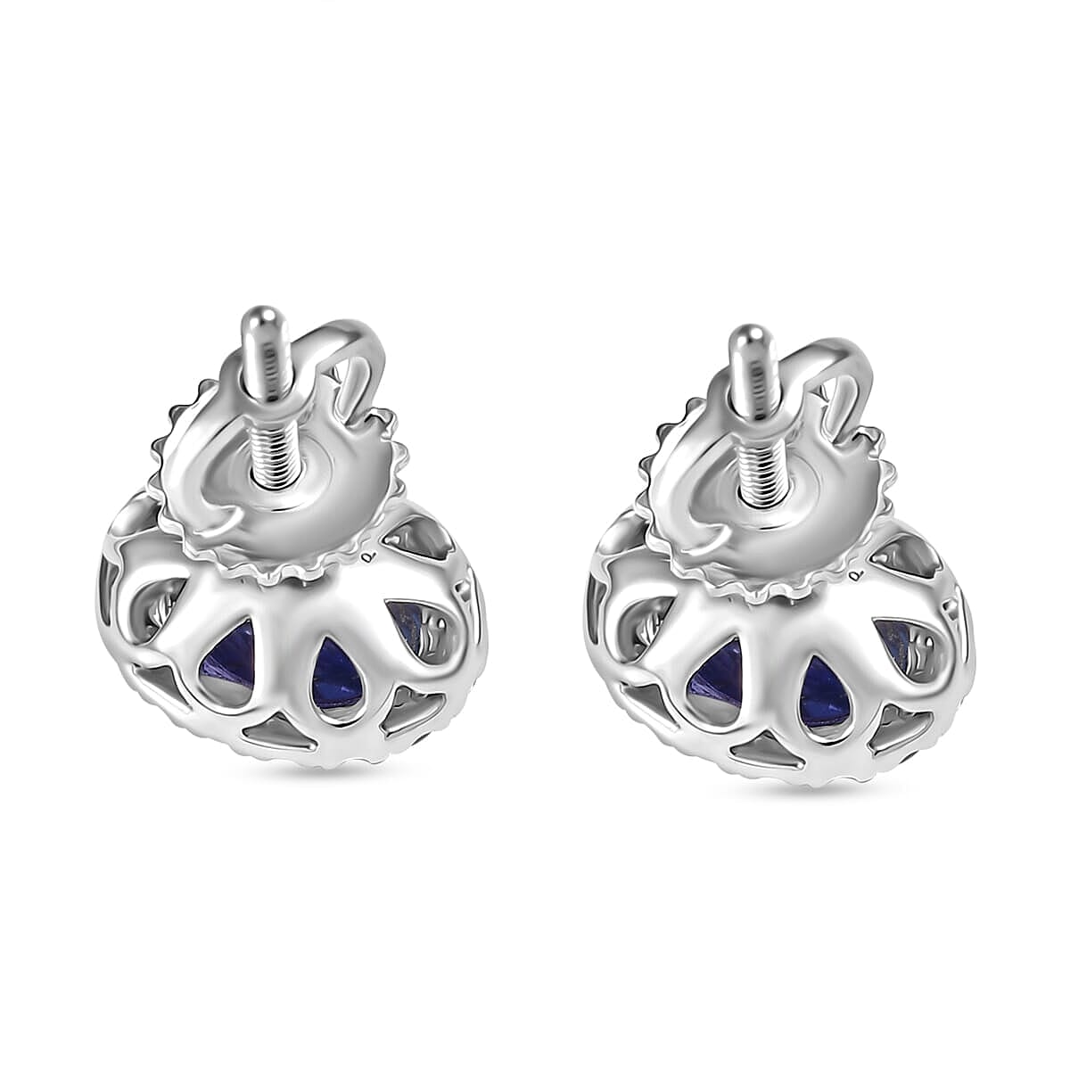 Certified &amp; Appraised RHAPSODY AAAA Tanzanite, White Diamond Halo Push Post Earring in 950 Platinum, (EF, VS) 2.27 Ct. 8094949 6
