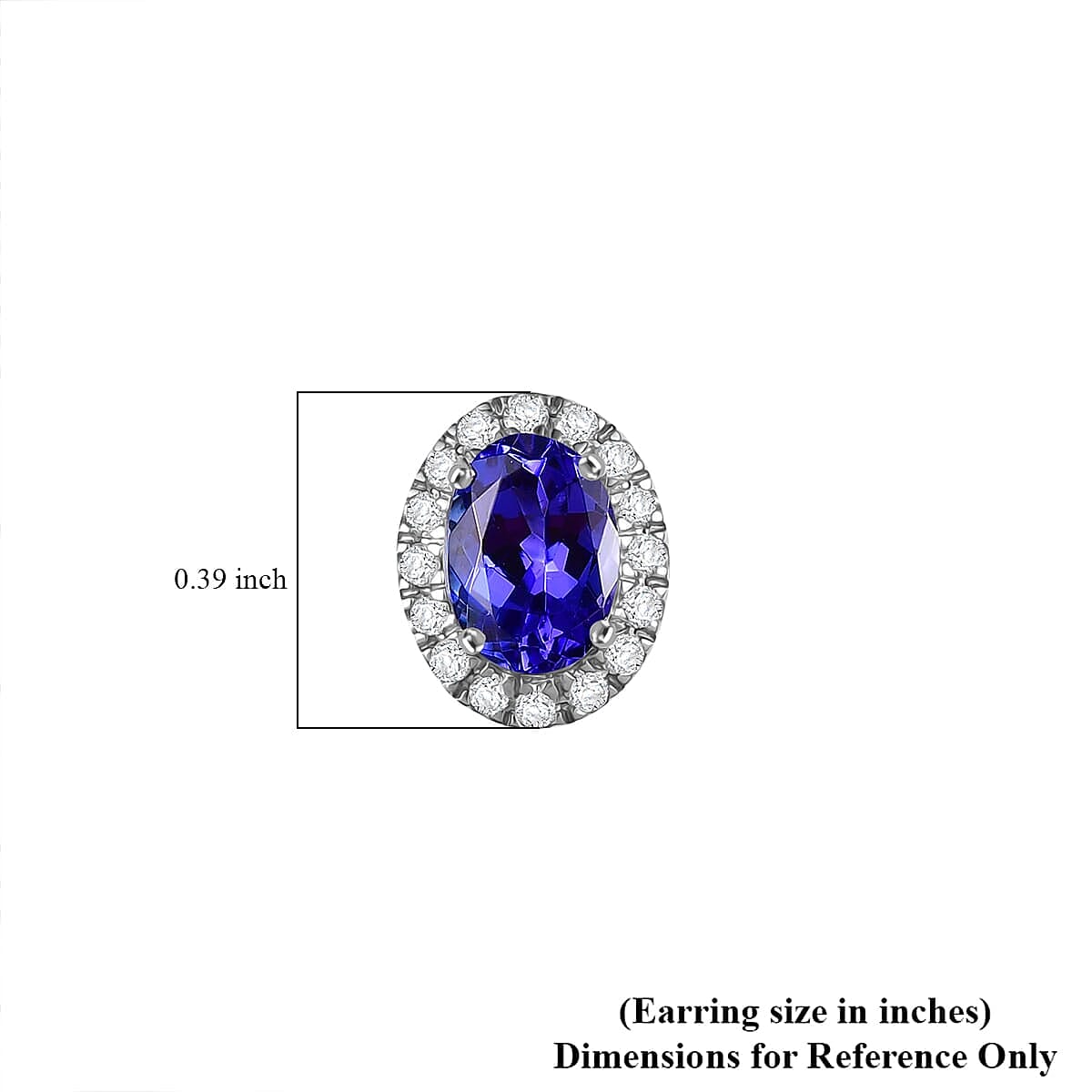 Certified &amp; Appraised RHAPSODY AAAA Tanzanite, White Diamond Halo Push Post Earring in 950 Platinum, (EF, VS) 2.27 Ct. 8094949 7