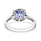 950 Platinum AAAA Tanzanite White Diamond VS-EF Solitaire Ring, Platinum Wt.4.97 Gms  2.801  Ct.