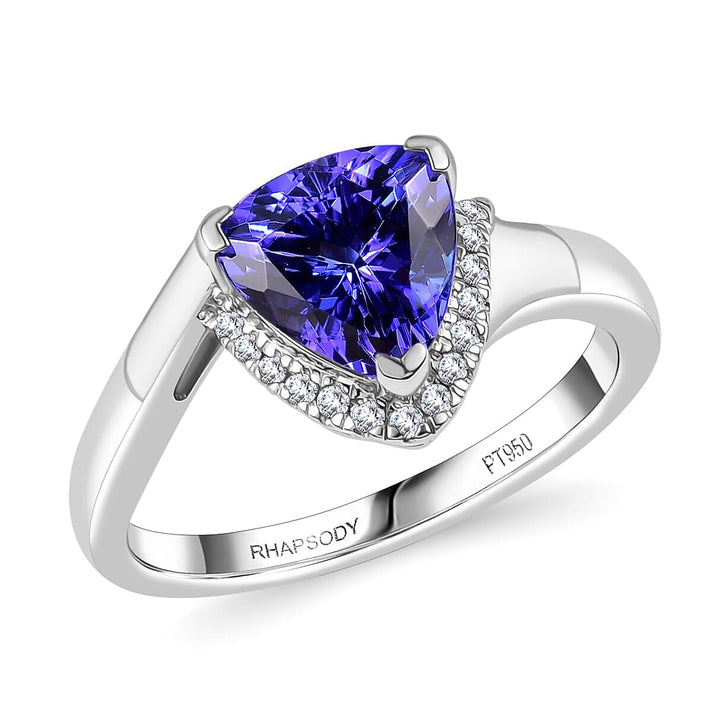 Certified &amp; Appraised RHAPSODY 950 Platinum AAAA Tanzanite, White Diamond VS-EF Ring, 2.75  Ct. 8129250 1