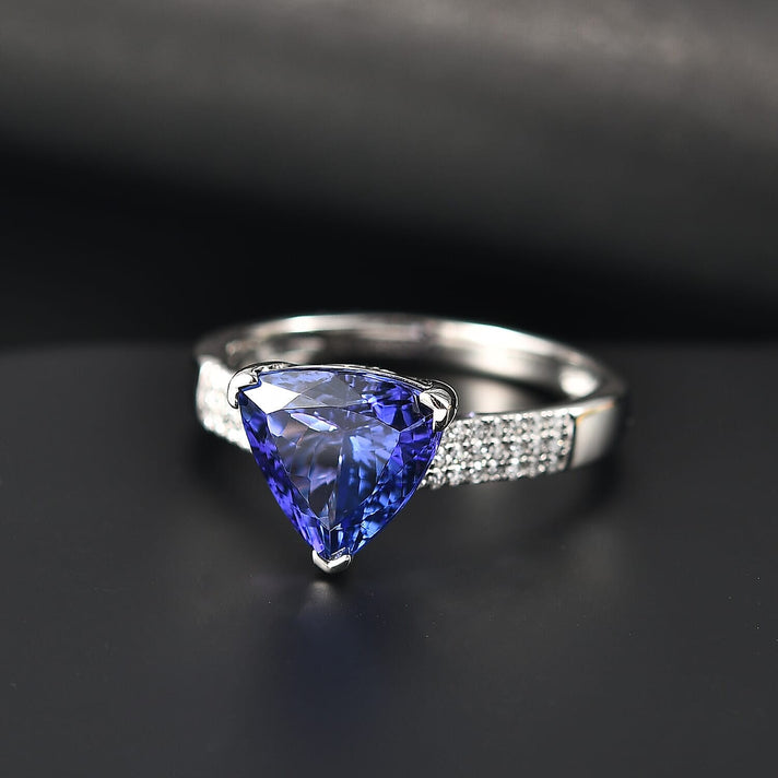 Certified &amp; Appraised RHAPSODY 950 Platinum AAAA Tanzanite, White Diamond VS-EF Ring, 4.16  Ct. 8129265 2