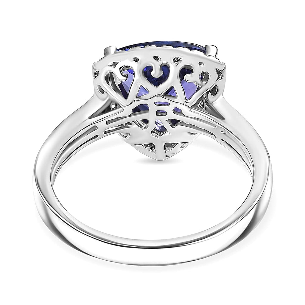 Rhapsody 950 Platinum AAAA Tanzanite White Diamond VS-EF Main Stone With Side Stone Ring, Platinum Wt.7.57 Gms  3.982  Ct.