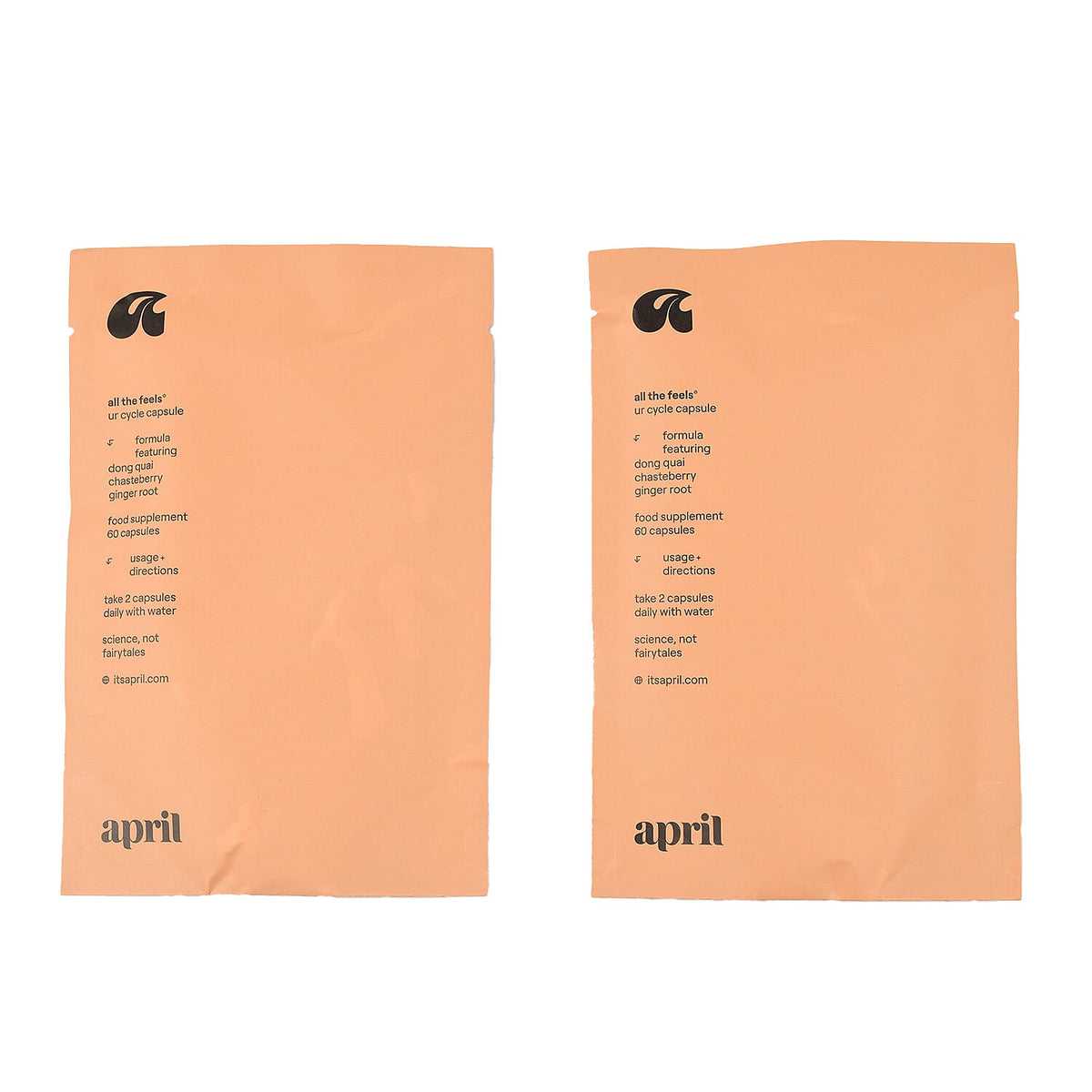 April Supplements All the Feels Ur Cycle Capsule (PMS) Refill Paper Pouch 60 Capsules Duo 7384671 0