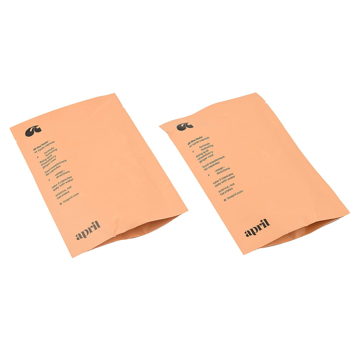 April Supplements All the Feels Ur Cycle Capsule (PMS) Refill Paper Pouch 60 Capsules Duo 7384671 1