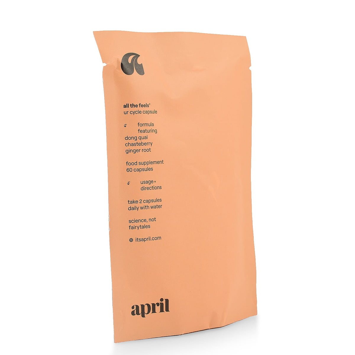 April Supplements All the Feels Ur Cycle Capsule (PMS) Refill Paper Pouch 60 Capsules Duo 7384671 2