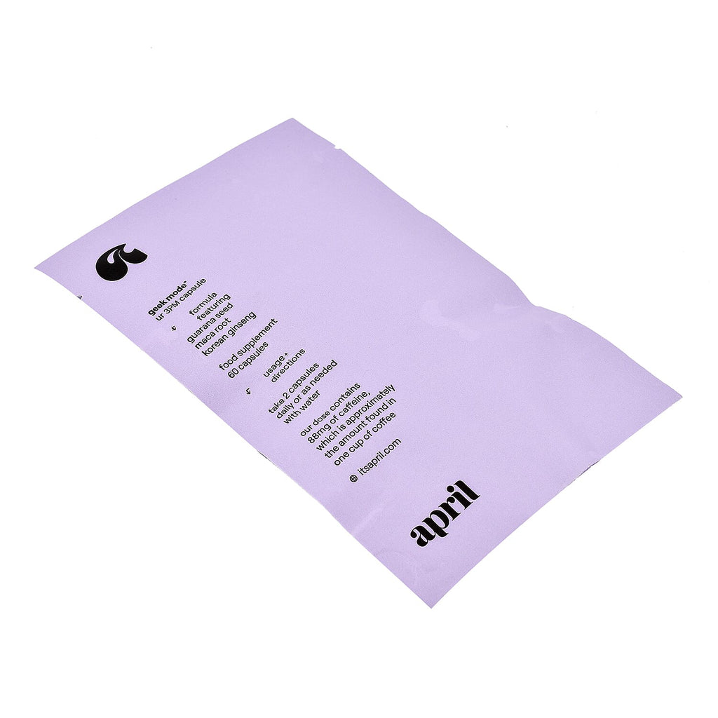 April Supplements Geek Mode Ur 3pm Capsule Focus Refill Paper Pouch 60 Capsules Duo