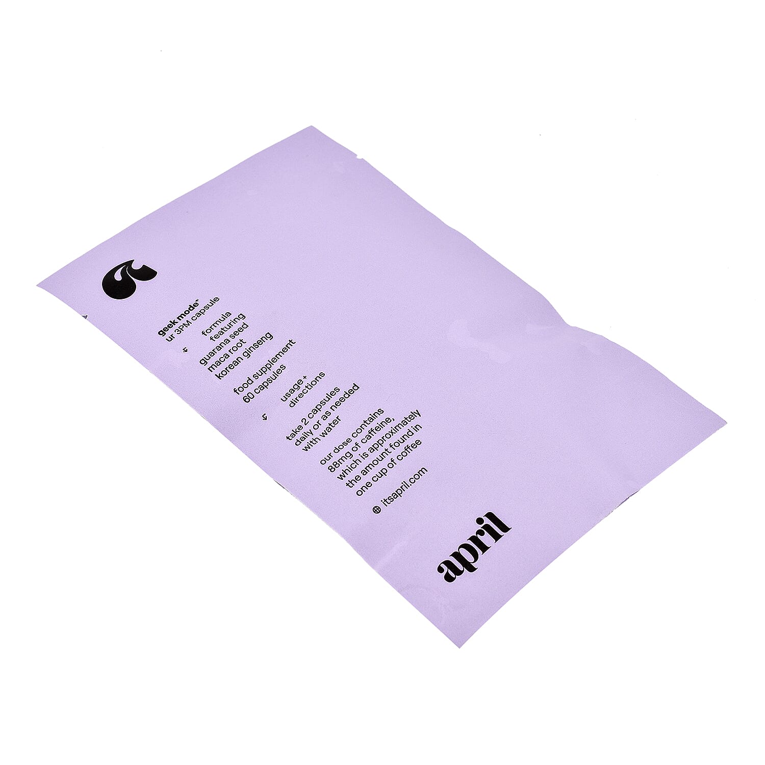 April Supplements Geek Mode Ur 3 pm Capsule Focus Refill Paper Pouch (60 Capsules Duo) 7384661 2