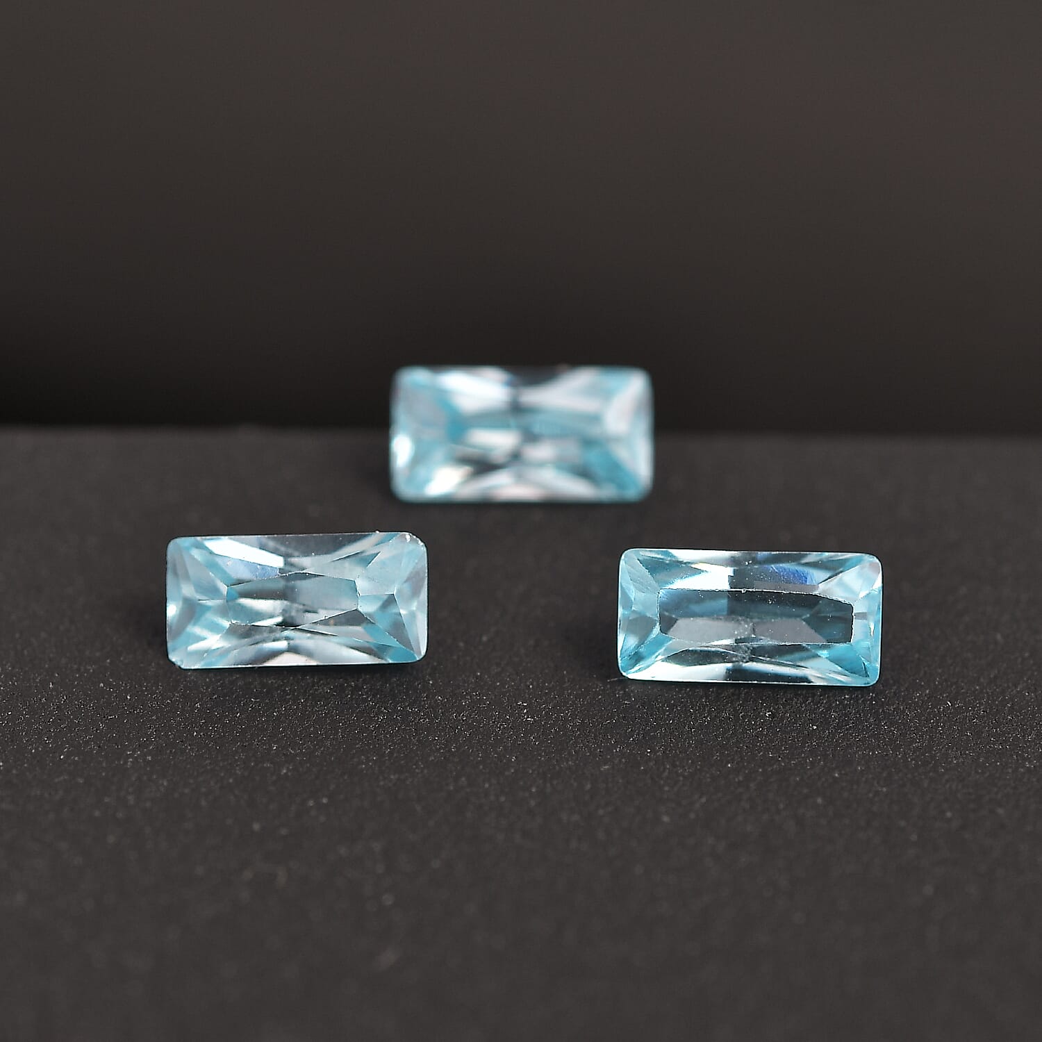 Set of 3 Aqua Cubic Zirconia Loose Gemstones in Baguette Shape 1.64 Ct. 8063736 1