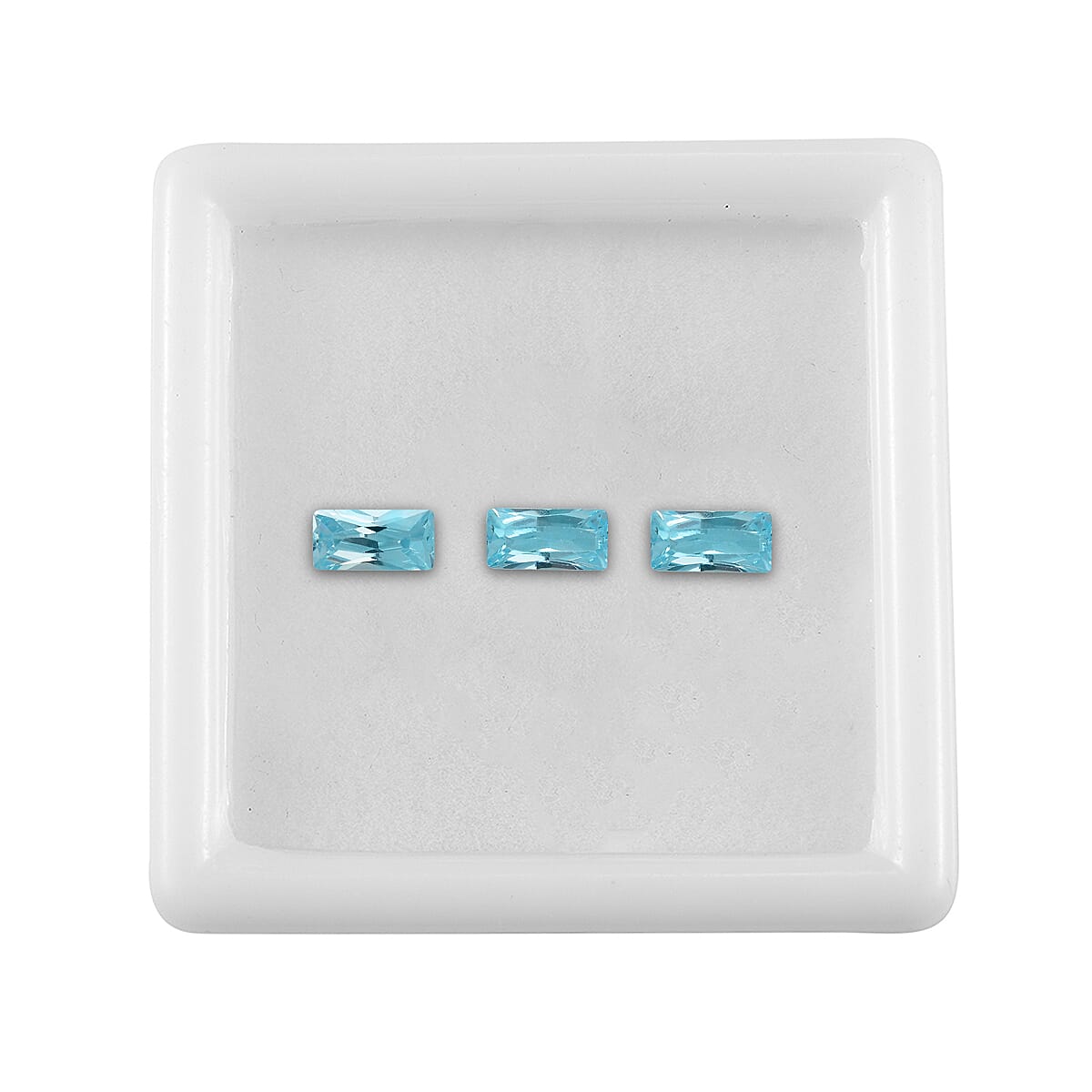 Set of 3 Aqua Cubic Zirconia Loose Gemstones in Baguette Shape 1.64 Ct. 8063736 3