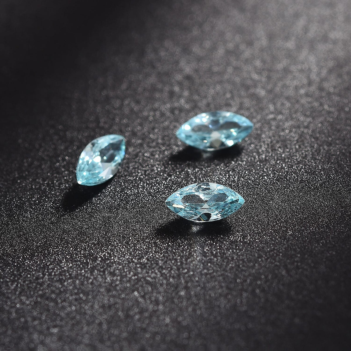 Set of 3 Aqua Cubic Zirconia Loose Gemstones in Marquee Shape 0.6 Ct. 8070608 1
