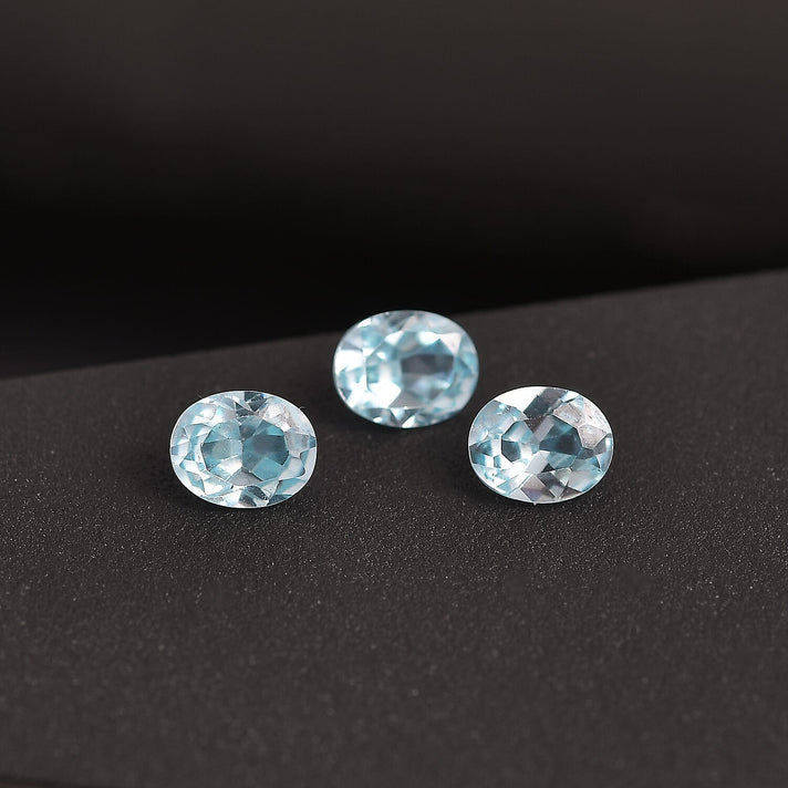 Set of 3 Aqua Cubic Zirconia Loose Gemstones in Oval Shape 1.63 Ct. 8063743 2