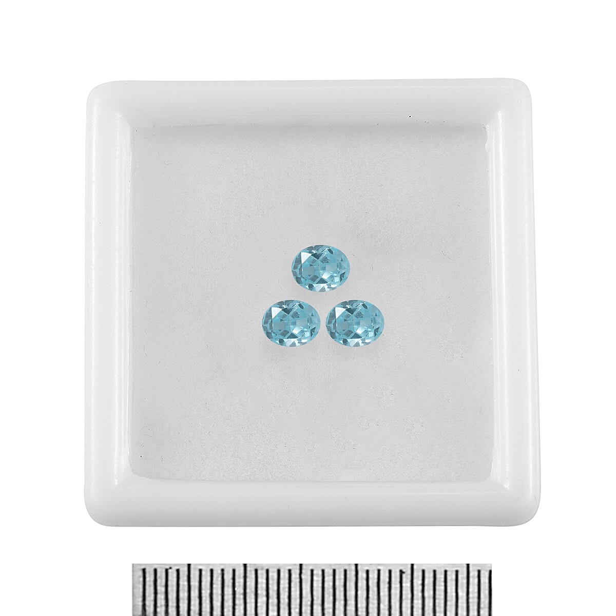 Set of 3 Aqua Cubic Zirconia Loose Gemstones in Oval Shape  1.63 Ct. V32698342 4