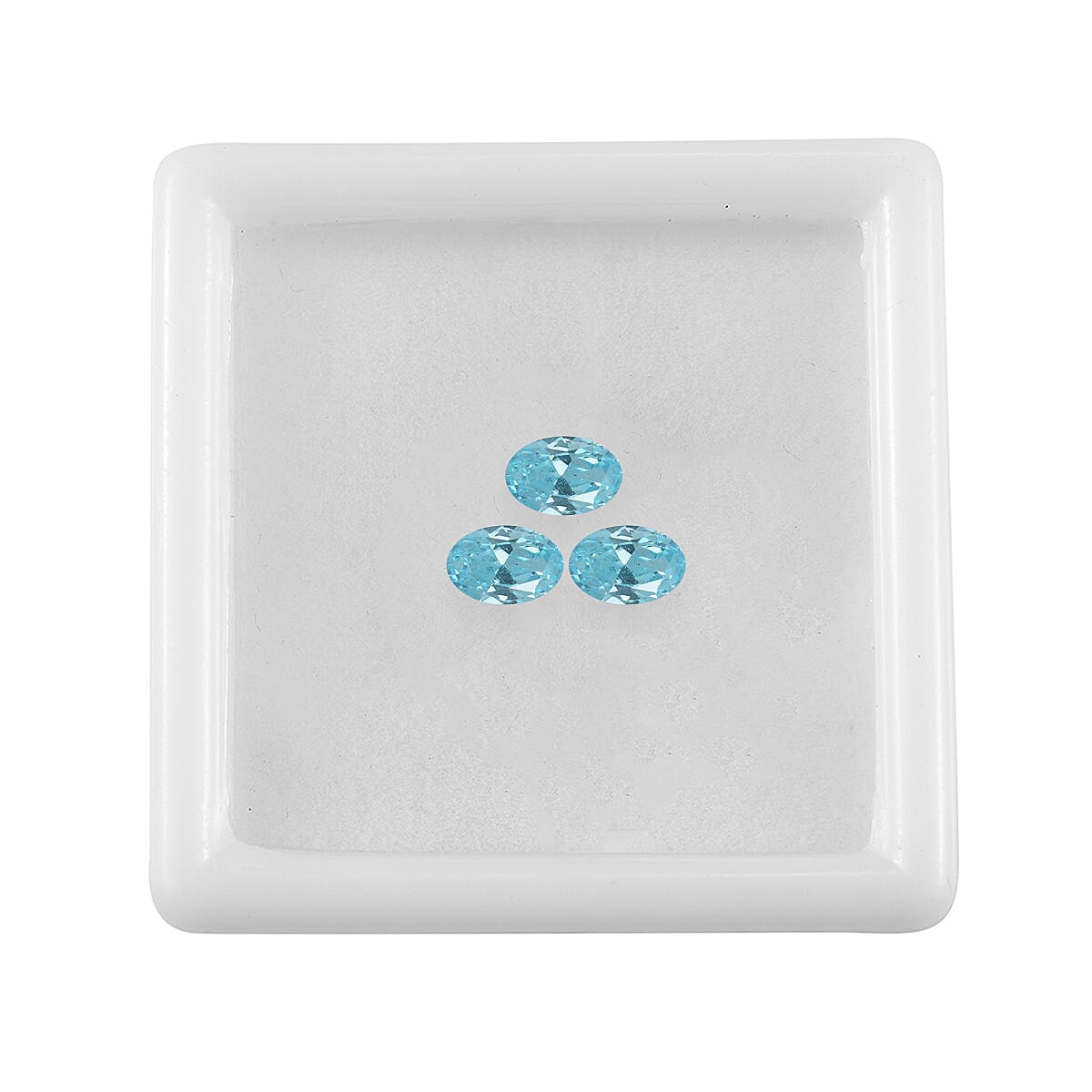 Set of 3 Aqua Cubic Zirconia Loose Gemstones in Oval Shape  1.91 Ct. 8063744 3