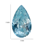 Aqua Cubic Zirconia Pear Shape Gemstone 0.8 Ct.