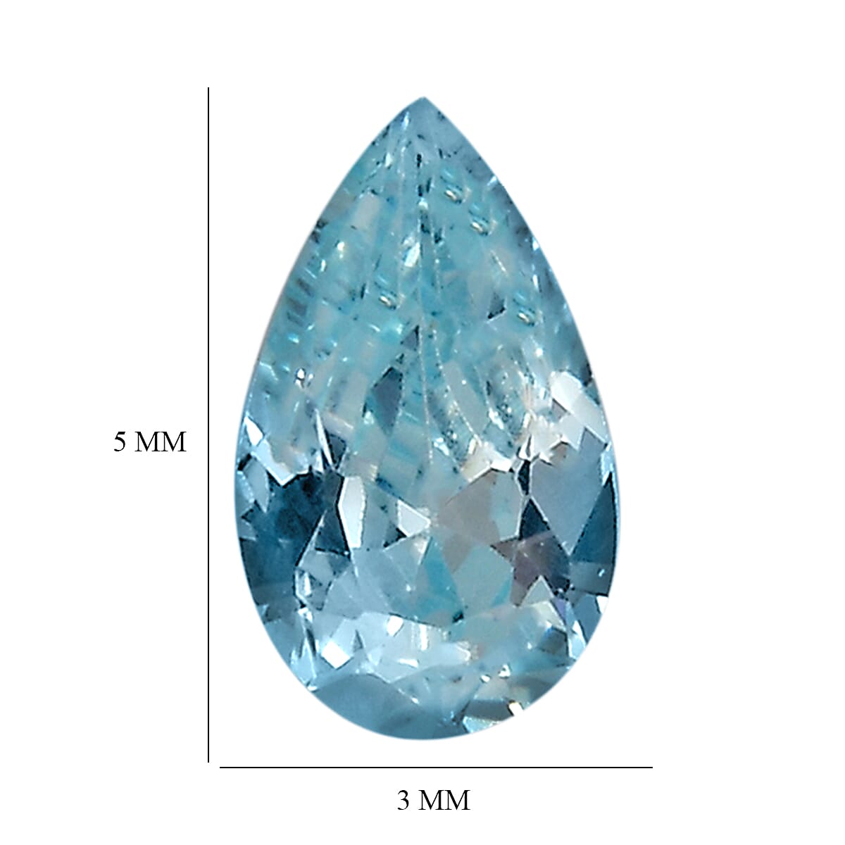 Set of 3 Aqua Cubic Zirconia Loose Gemstones in Pear Shape 0.8 Ct. 8063745 4