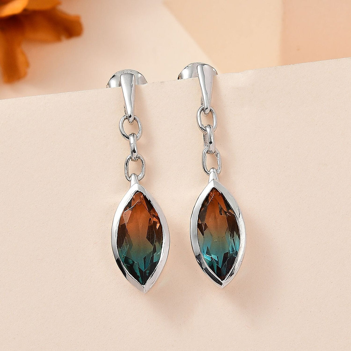 Aqua Terra Costa Quartz Solitaire Stud Earrings in Platinum Overlay Sterling Silver 6.00 Ct. 7714574 2