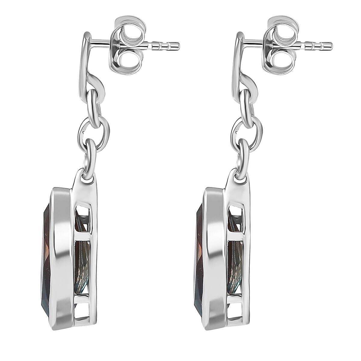 Aqua Terra Costa Quartz Solitaire Stud Earrings in Platinum Overlay Sterling Silver 6.00 Ct. 7714574 5