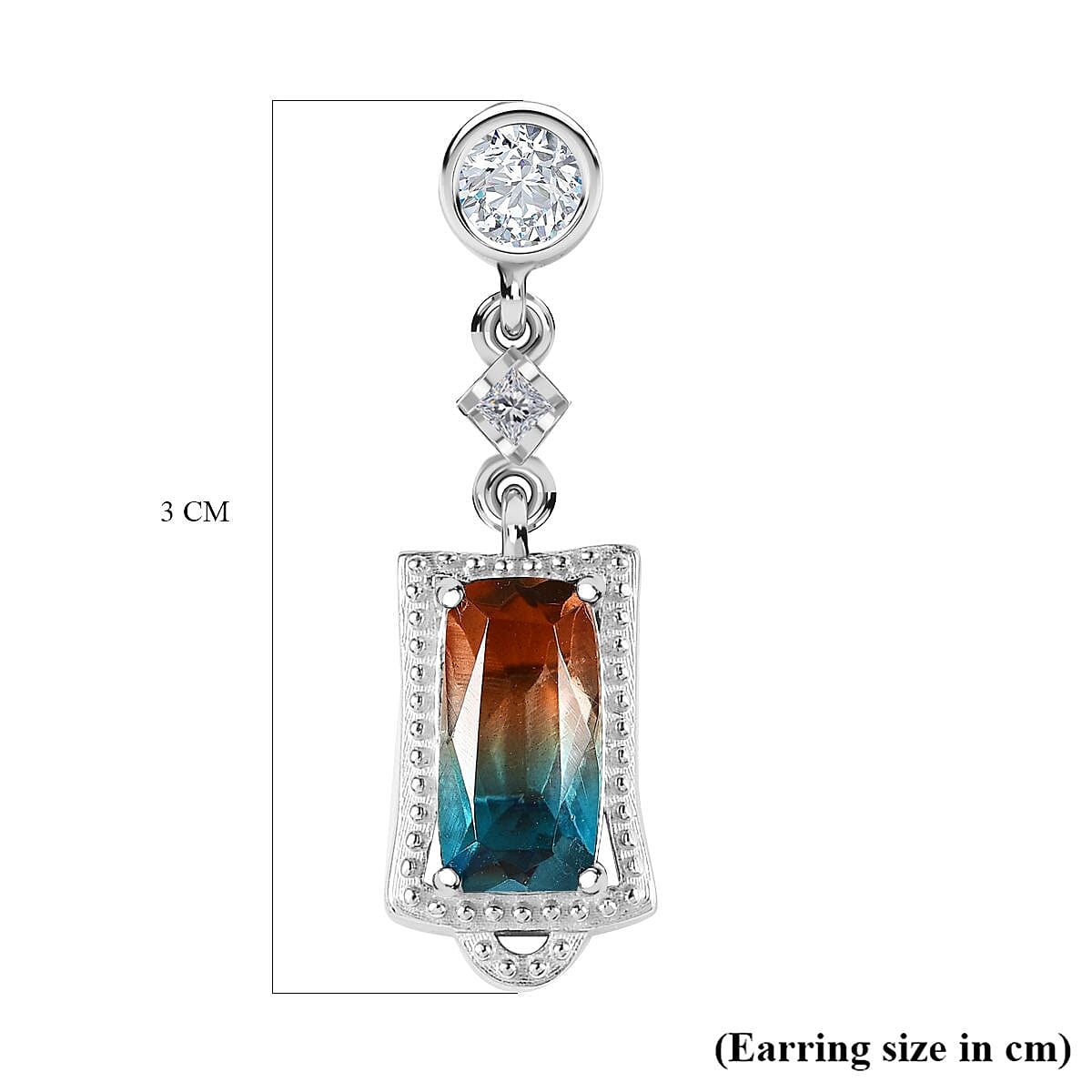 Aqua Terra Costa Quartz and Natural Zircon Earrings in Platinum Overlay Sterling Silver 2.15 Ct. 7732387 6