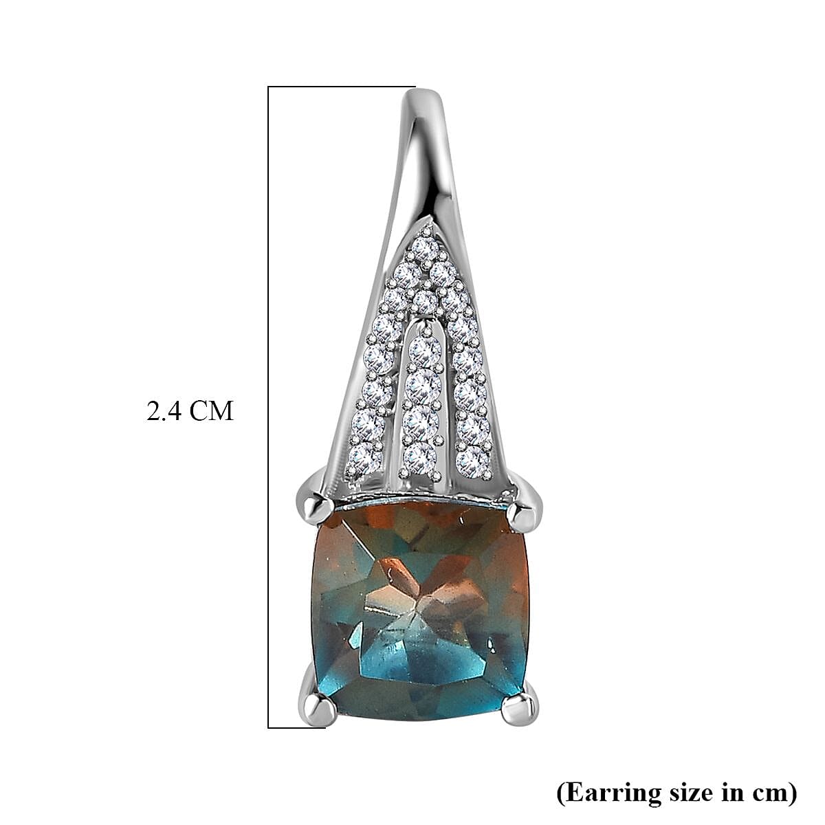 Aqua Terra Costa Quartz &amp; Natural Zircon Earrings in Platinum Overlay Sterling Silver 5.10 Ct. 7722128 4