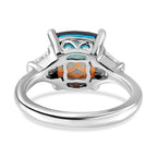 Aqua Terra Costa Quartz & Natural Zircon Ring in Platinum Overlay Sterling Silver 3.72 Ct.