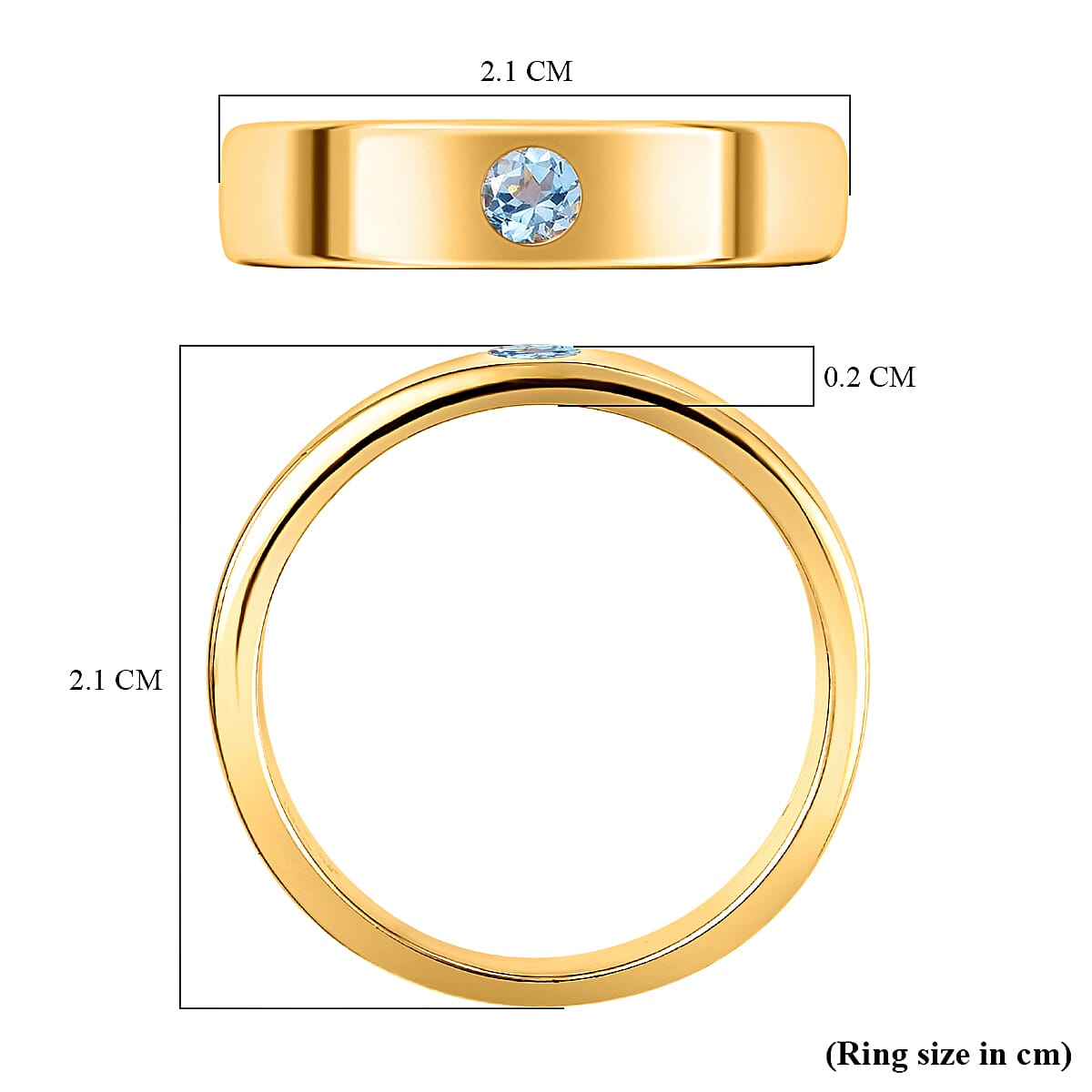 Aquamarine Wedding Band Ring in Yellow Gold Plated Sterling Silver 3731486 3