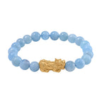 Aquamarine PIXIU Bracelet (Size7 -7.5) in Yellow Gold Overlay Sterling Silver 120.00 Ct.