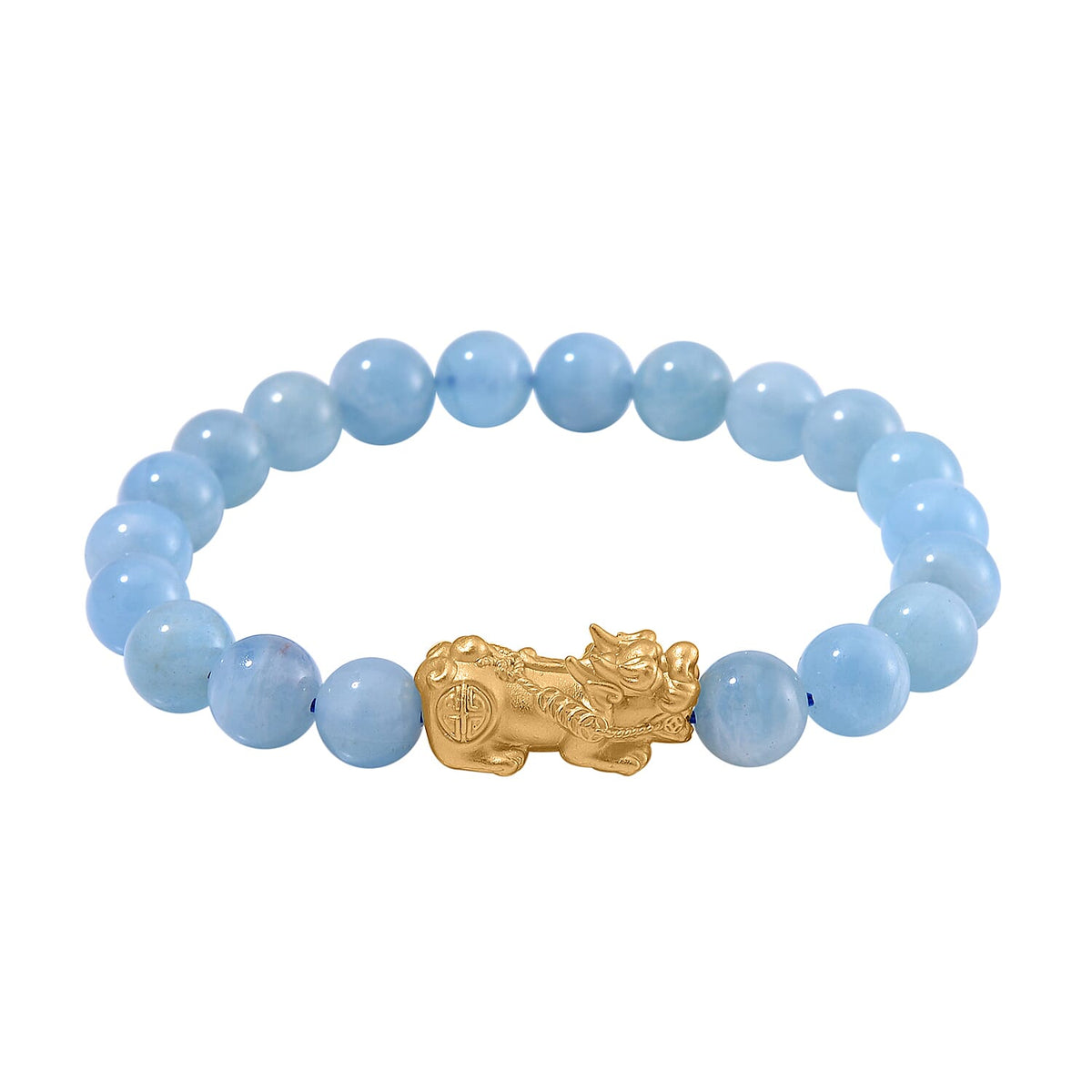 Aquamarine PIXIU Bracelet (Size7 -7.5) in Yellow Gold Overlay Sterling Silver 120.00 Ct. 7810619 0