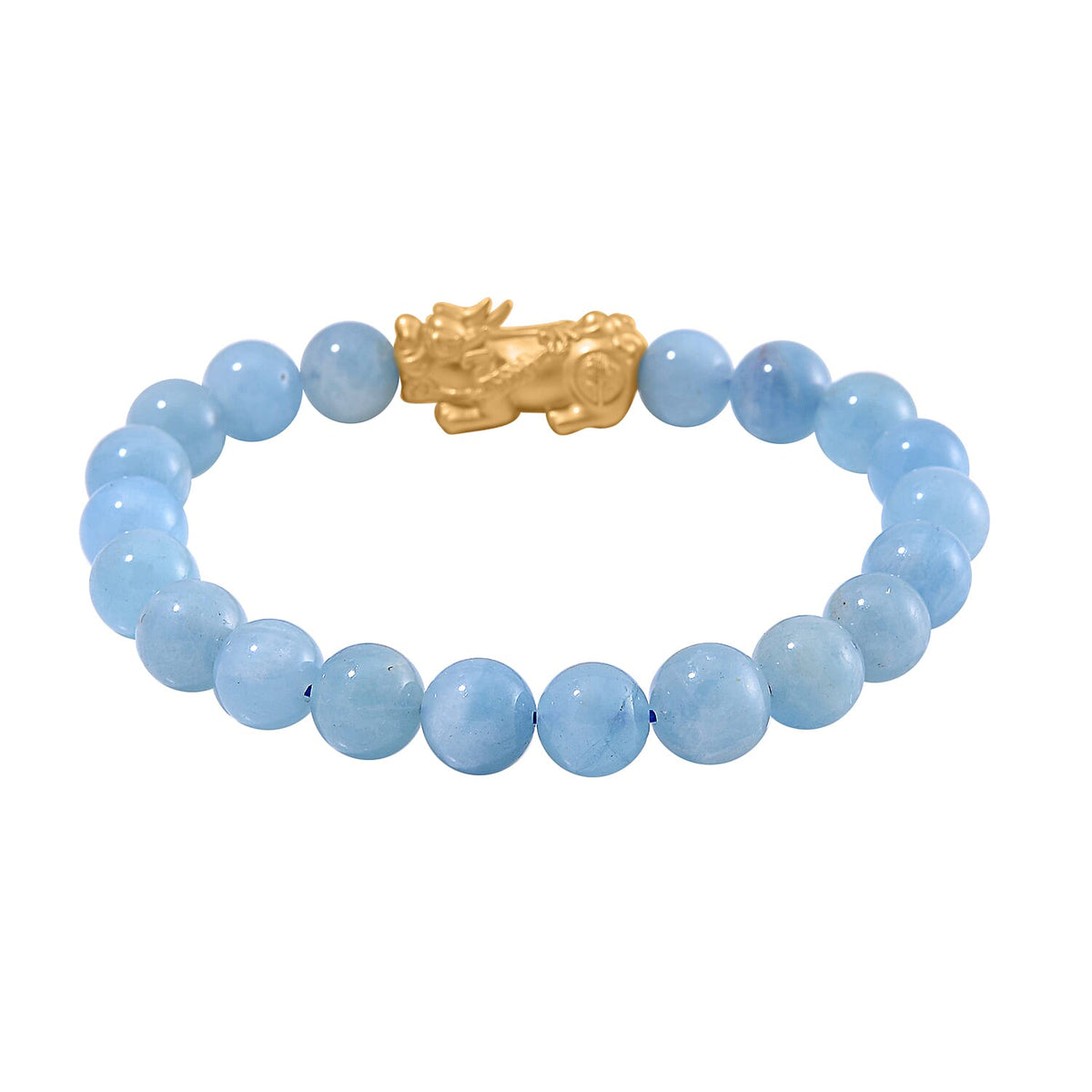 Aquamarine PIXIU Bracelet (Size7 -7.5) in Yellow Gold Overlay Sterling Silver 120.00 Ct. 7810619 3