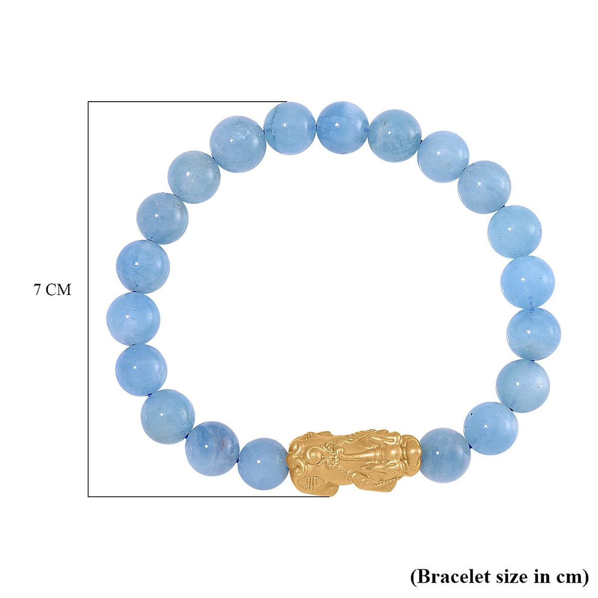 Aquamarine PIXIU Bracelet (Size7 -7.5) in Yellow Gold Overlay Sterling Silver 120.00 Ct. 7810619 5