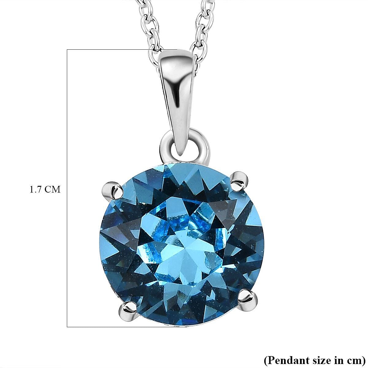 Aquamarine Colour Crystal Pendant with Stainless Steel Chain (Size 20 4401638 6