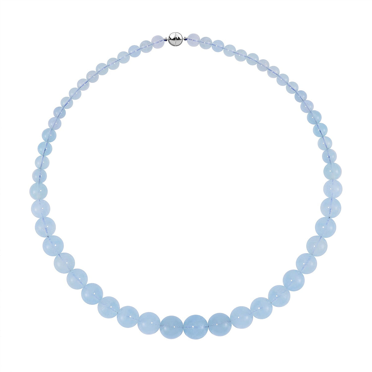 Aquamarine Necklace in Rhodium Overlay Sterling Silver 370.00 370 Ct 7722664 0