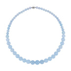 Aquamarine Necklace (Size - 20) in Rhodium Overlay Sterling Silver 370.0 Ct.
