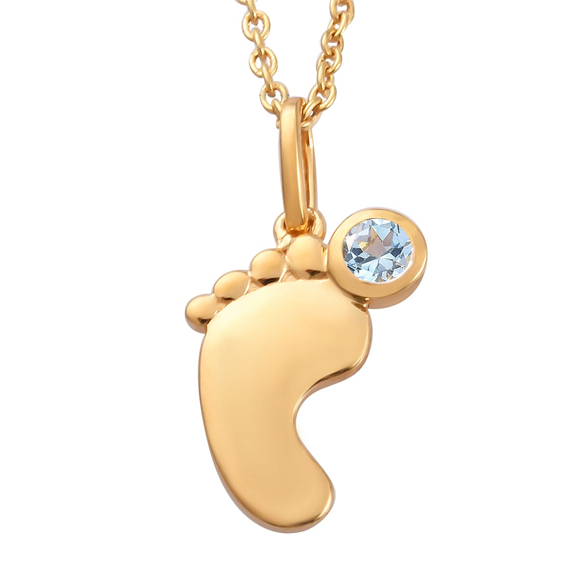 Aquamarine Pendant with Chain ( Size 20 With 4 Inch Extender) In Gold Overlay Sterling Silver 3629227 0