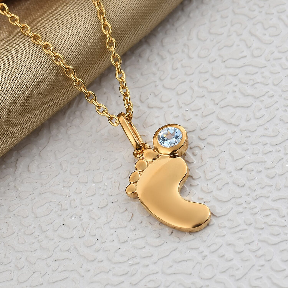 Aquamarine Pendant with Chain ( Size 20 With 4 Inch Extender) In Gold Overlay Sterling Silver 3629227 2