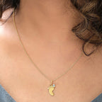 Aquamarine Pendant with Chain ( Size 20 With 4 Inch Extender) In Gold Overlay Sterling Silver