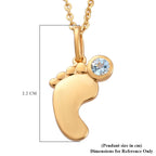 Aquamarine Pendant with Chain ( Size 20 With 4 Inch Extender) In Gold Overlay Sterling Silver