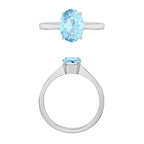 Aquamarine  Ring in Platinum Overlay Sterling Silver 1.30 ct  1.030  Ct.
