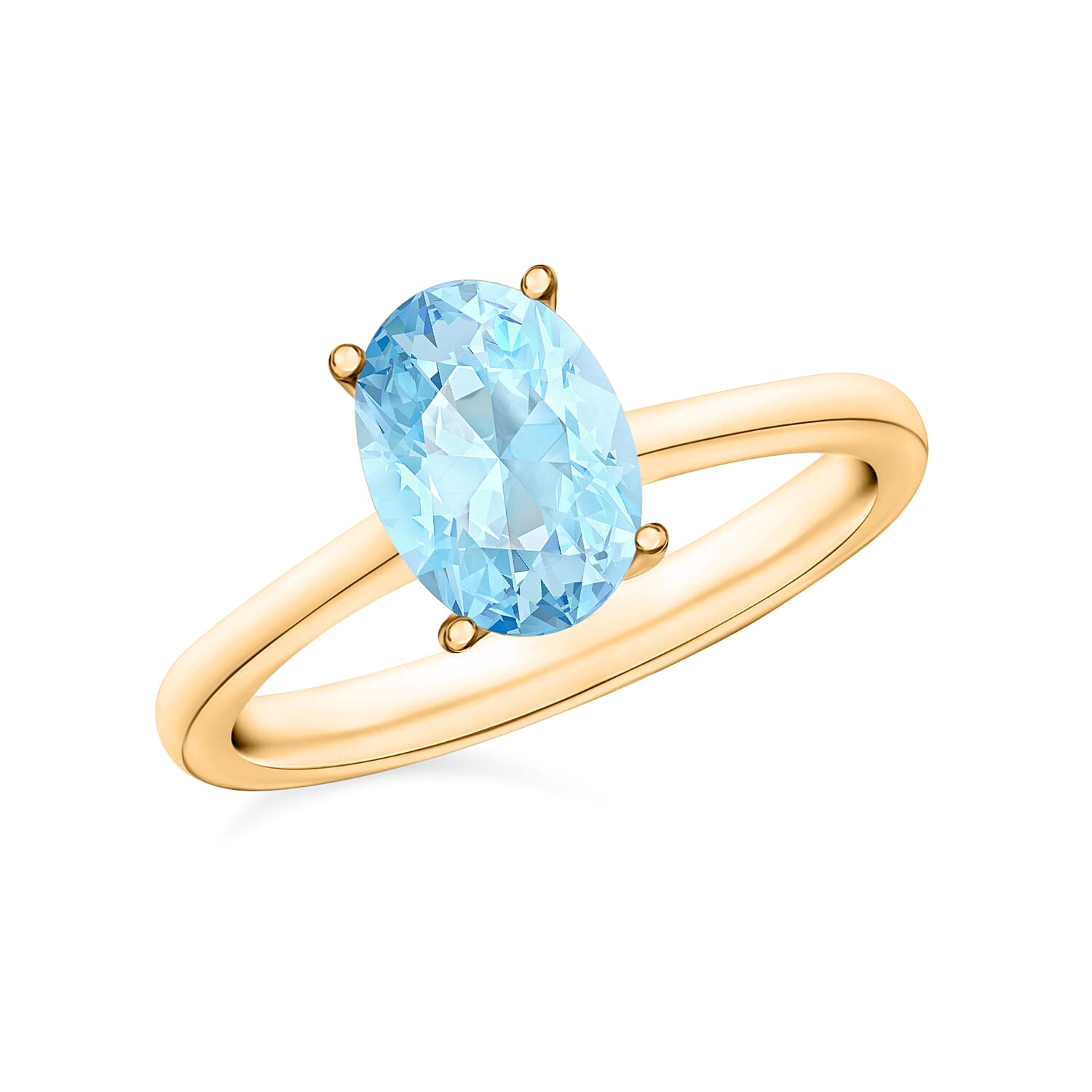 Aquamarine Ring in Vermeil Yellow Gold Sterling Silver 1.30 Ct 7717596 0