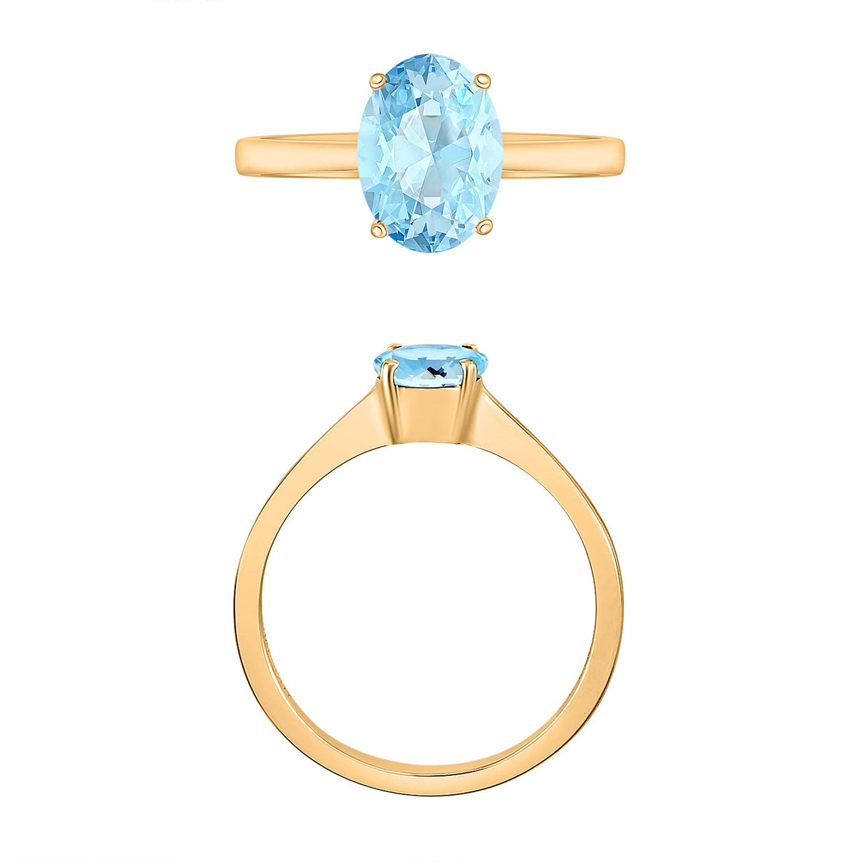 Aquamarine Ring in Vermeil Yellow Gold Sterling Silver 1.30 Ct 7717596 3