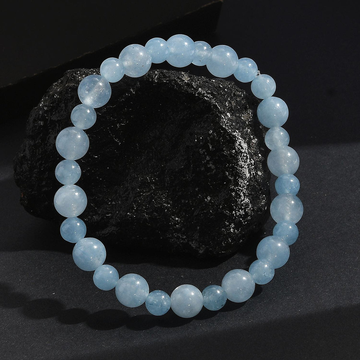 One Time Closeout - Aquamarine Strechable Bracelet (Size - 7.5) 80.00 Ct. 8094805 2