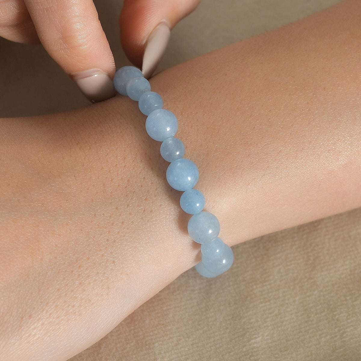 One Time Closeout - Aquamarine Strechable Bracelet (Size - 7.5) 80.00 Ct. 8094805 3