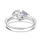 Aquamarine & Tanzanite Solitaire Ring in Rhodium Overlay Sterling Silver 1.09 Ct.