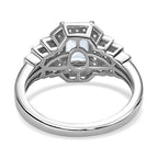 Espirito Santo Aquamarine and Natural Zircon Ring in Platinum Overlay Sterling Silver 1.28 Ct