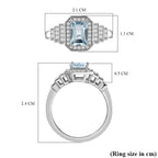 Espirito Santo Aquamarine and Natural Zircon Ring in Platinum Overlay Sterling Silver 1.28 Ct