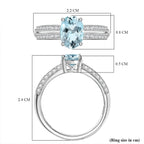 Aquamarine & White Zircon Ring in Rhodium Overlay Sterling Silver 1.34 Ct.